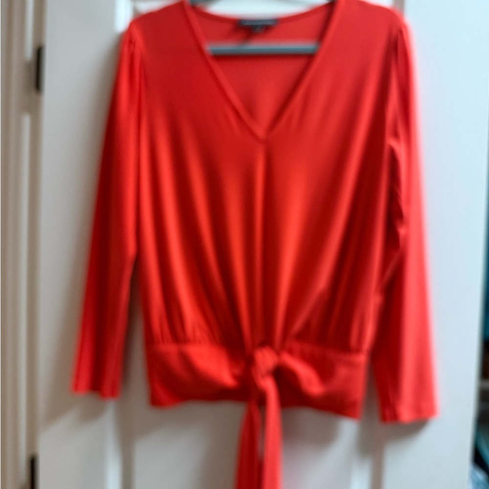 Women's Banana Republic V-Neck Tie-Front Top - Orange